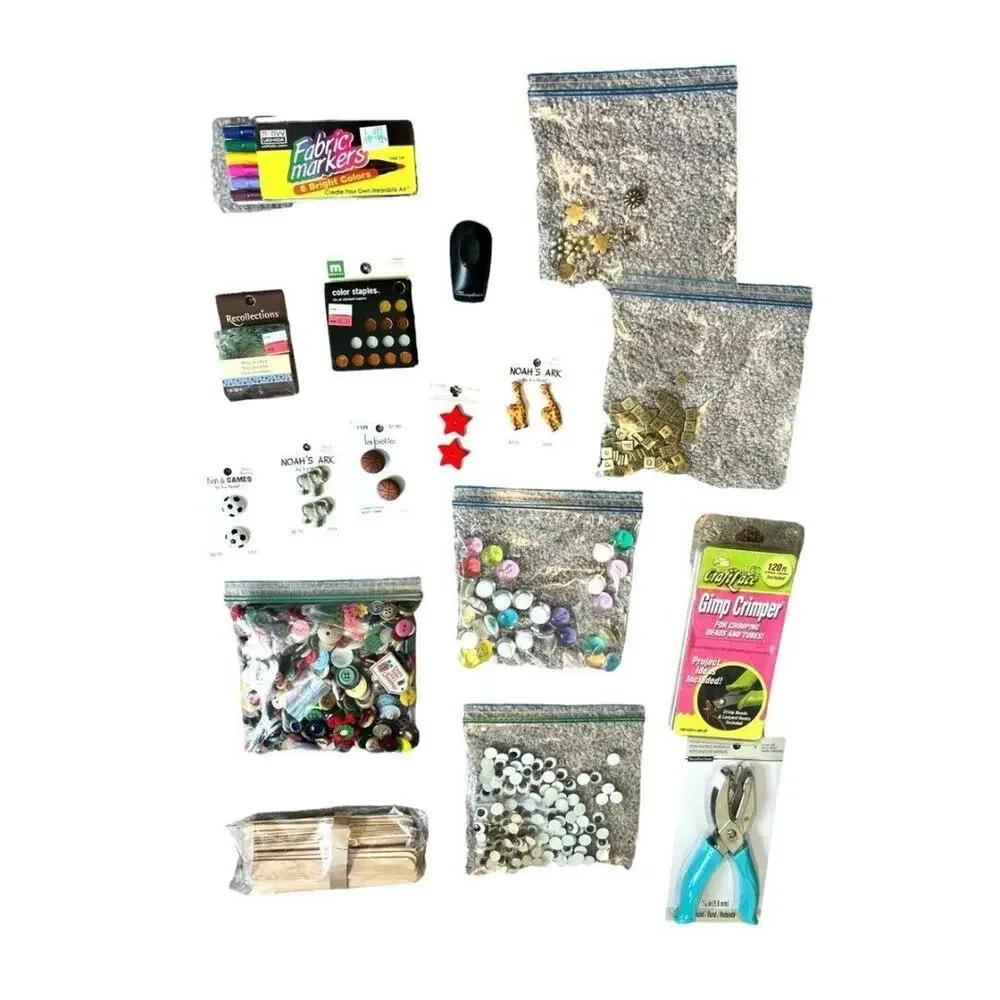 Craft Button Embellishment Lot Tools Letters Flowers Words More